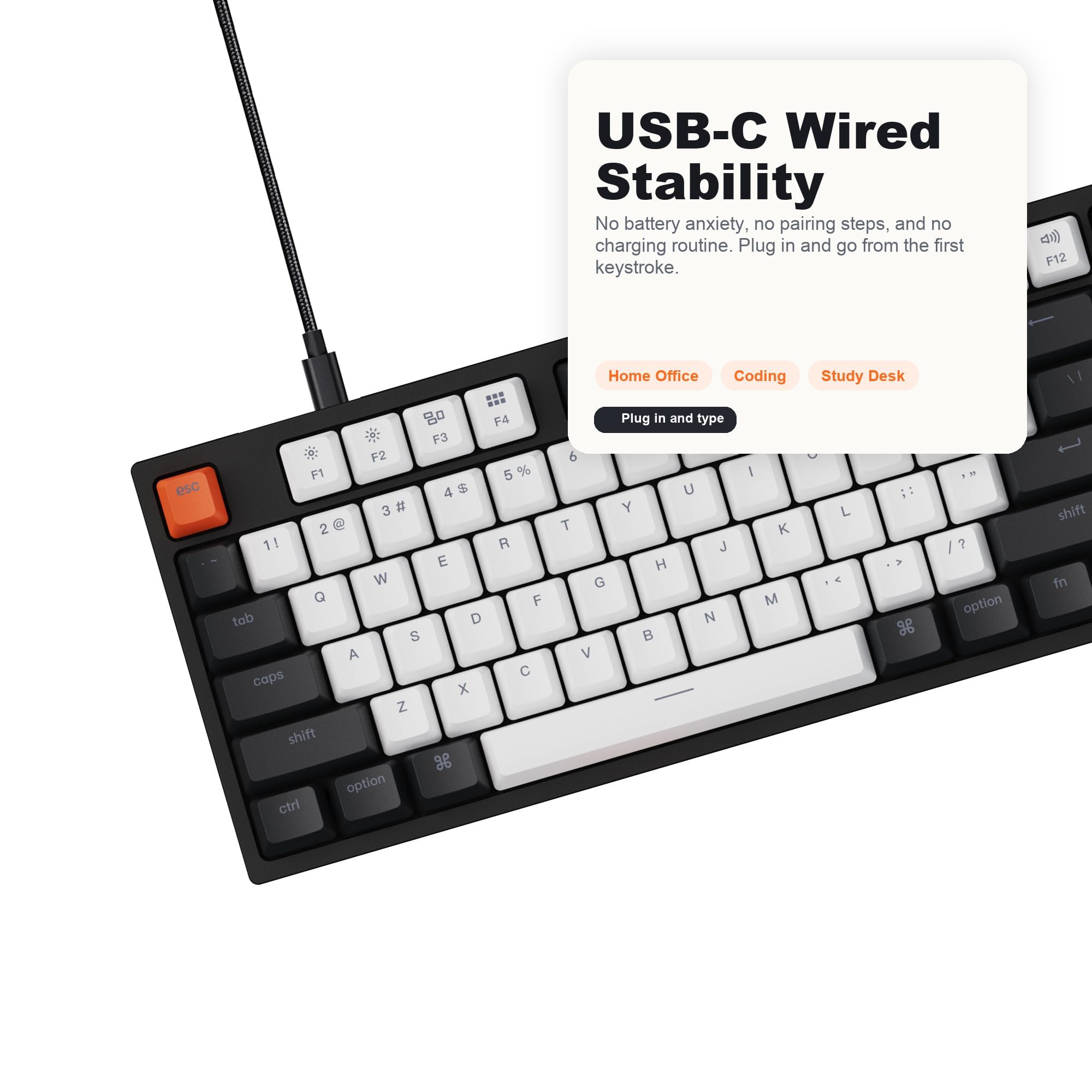 キーボード Keychron C1 Keychron C1 Çalışırken Değiştirilebilir Kablolu Mekanik Klavye