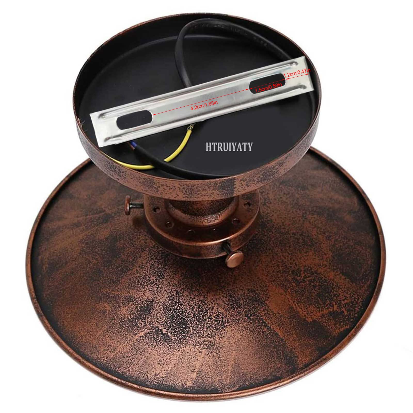 HTRUIYATY 2 Pezzi Plafoniera Ombrello Vintage E27 Industriale Retro Metal Paralume Lampada Soffitto Barn Light (Ruggine 22 cm)
