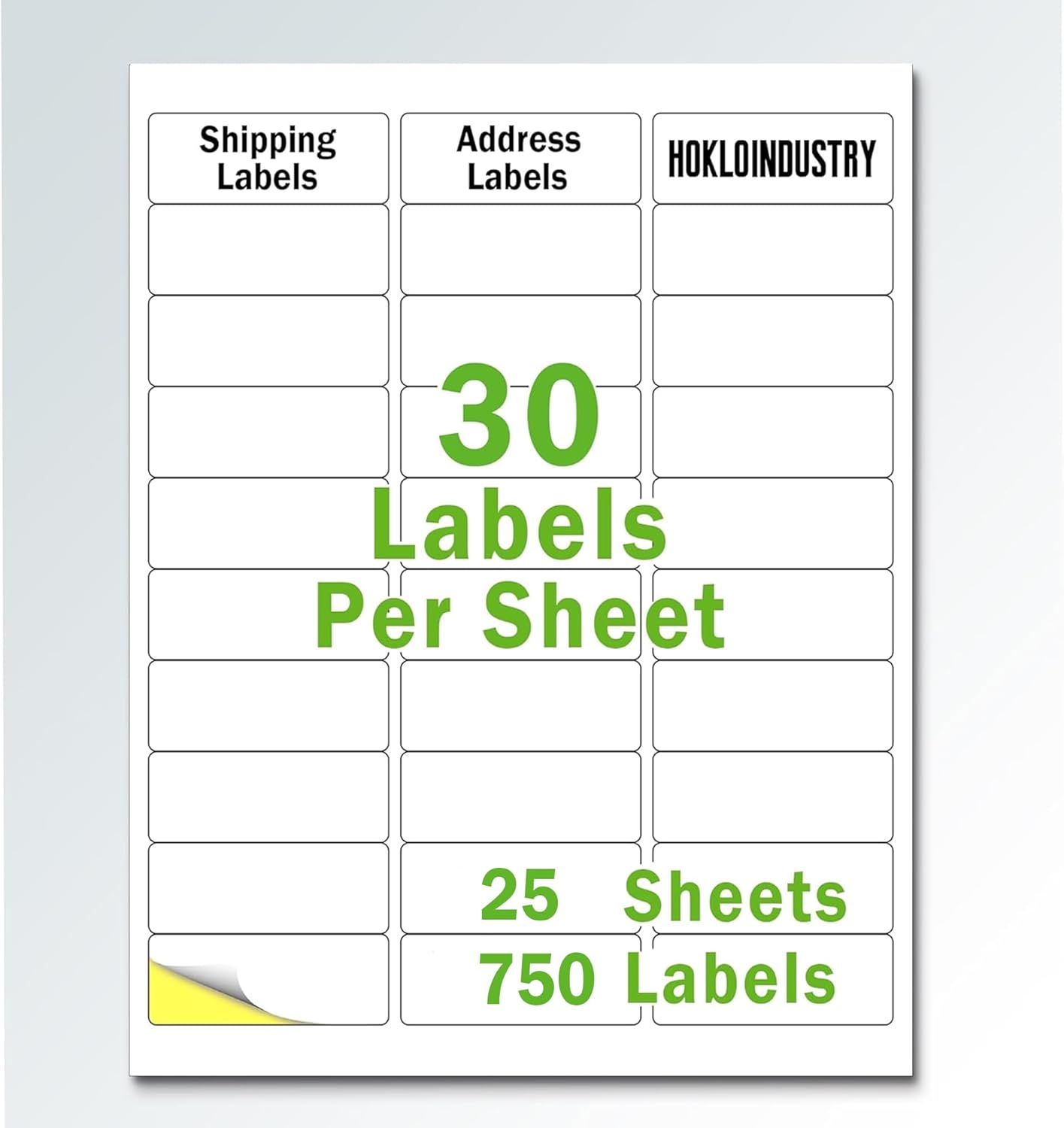 1" x 2-5/8" Printable Mailing Labels - 15,000 Total (500 Sheets) - White, Permanent Adhesive