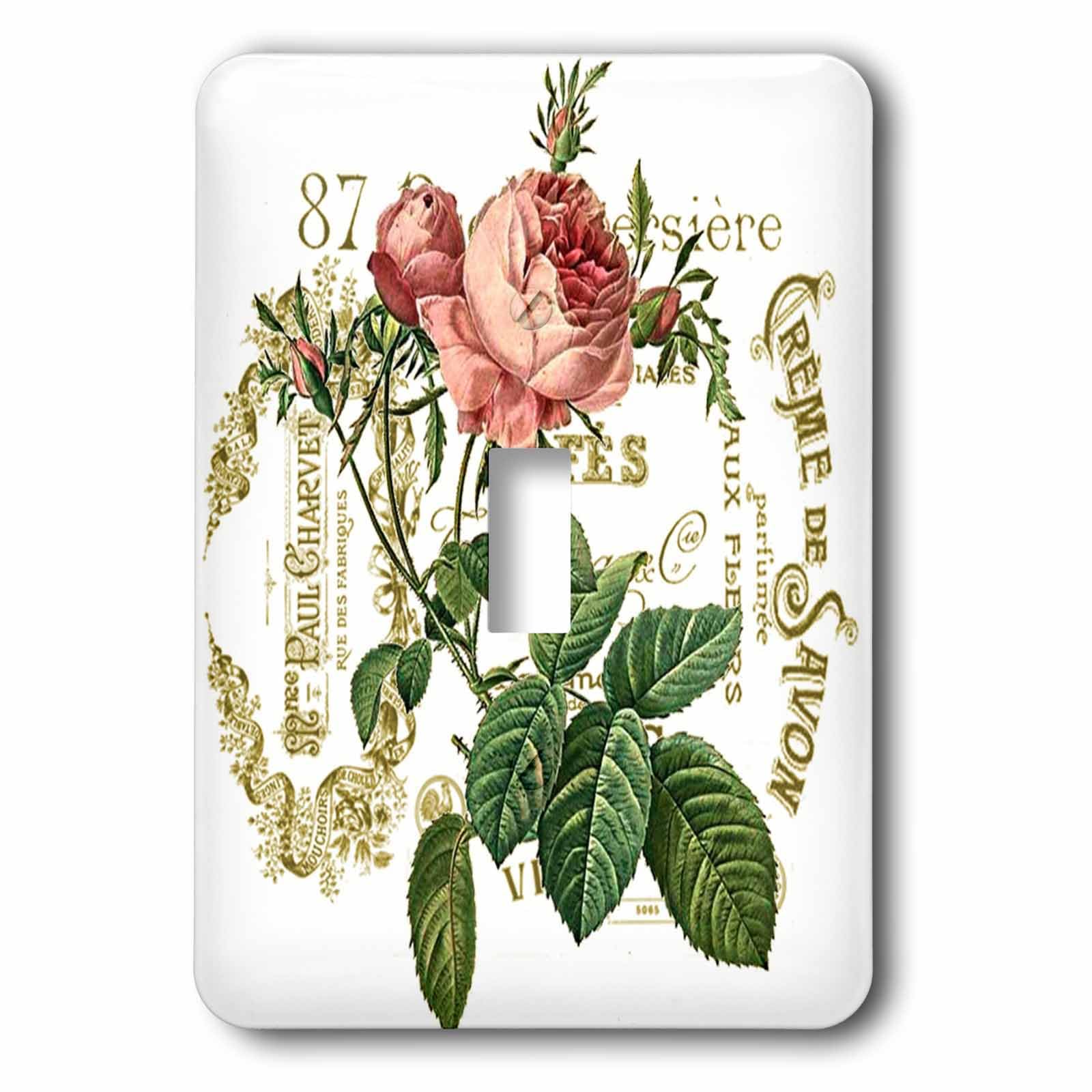 Interrupteur French Rose Vintage 3dRose lsp_178817_1 plaque murale simple pour la maison