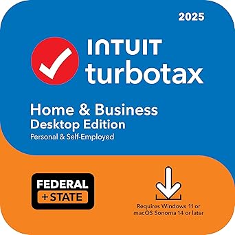 TurboTax Home & Business Desktop Edition 2025, Federal & State Tax Return [Win11/Mac14 Download]