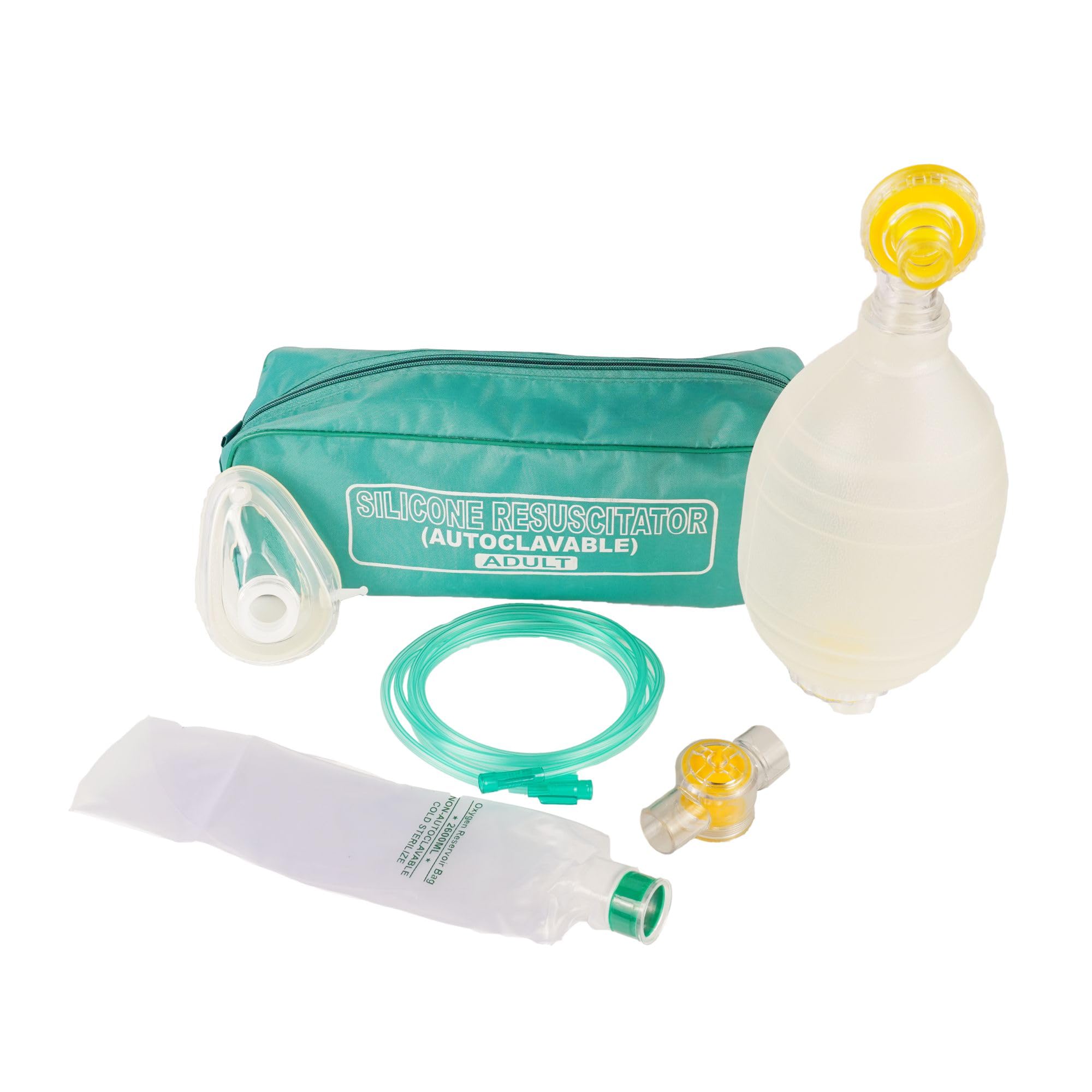 OTICA Ambu Bag Kit with Mask Autoclavable at 134°C Essential Respiratory Emergency Gear, (Adult 1600 ML)