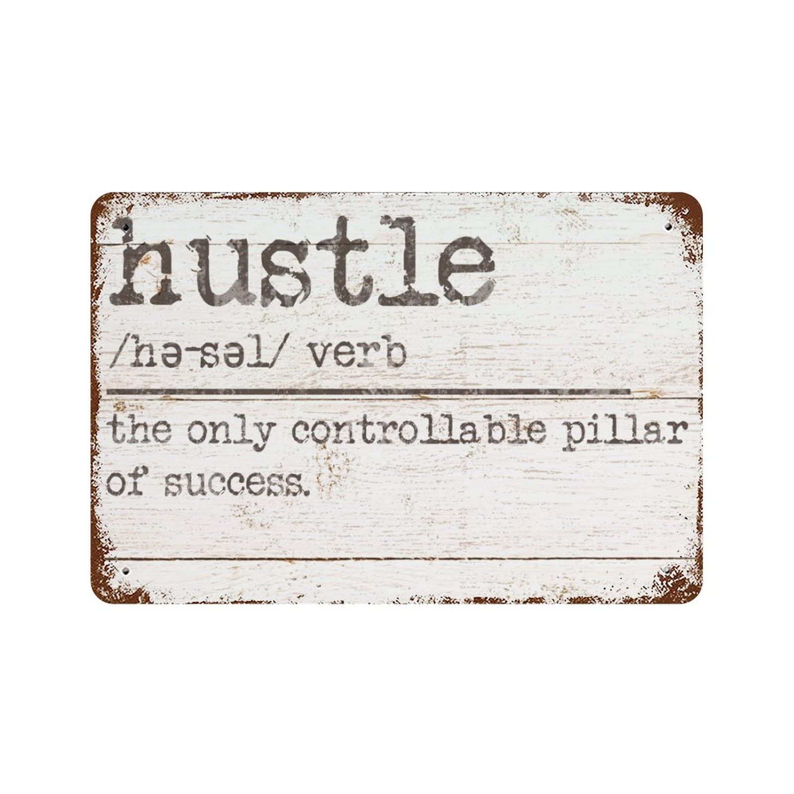ENEDNATE Hustle Definition Dictionary Word Meaning Vintage Metal Sign 8x12 Inch Modern Quote Waterproof Aluminum Tin Signs for Indoor & Outdoor Home Decoration Wall Art Poster