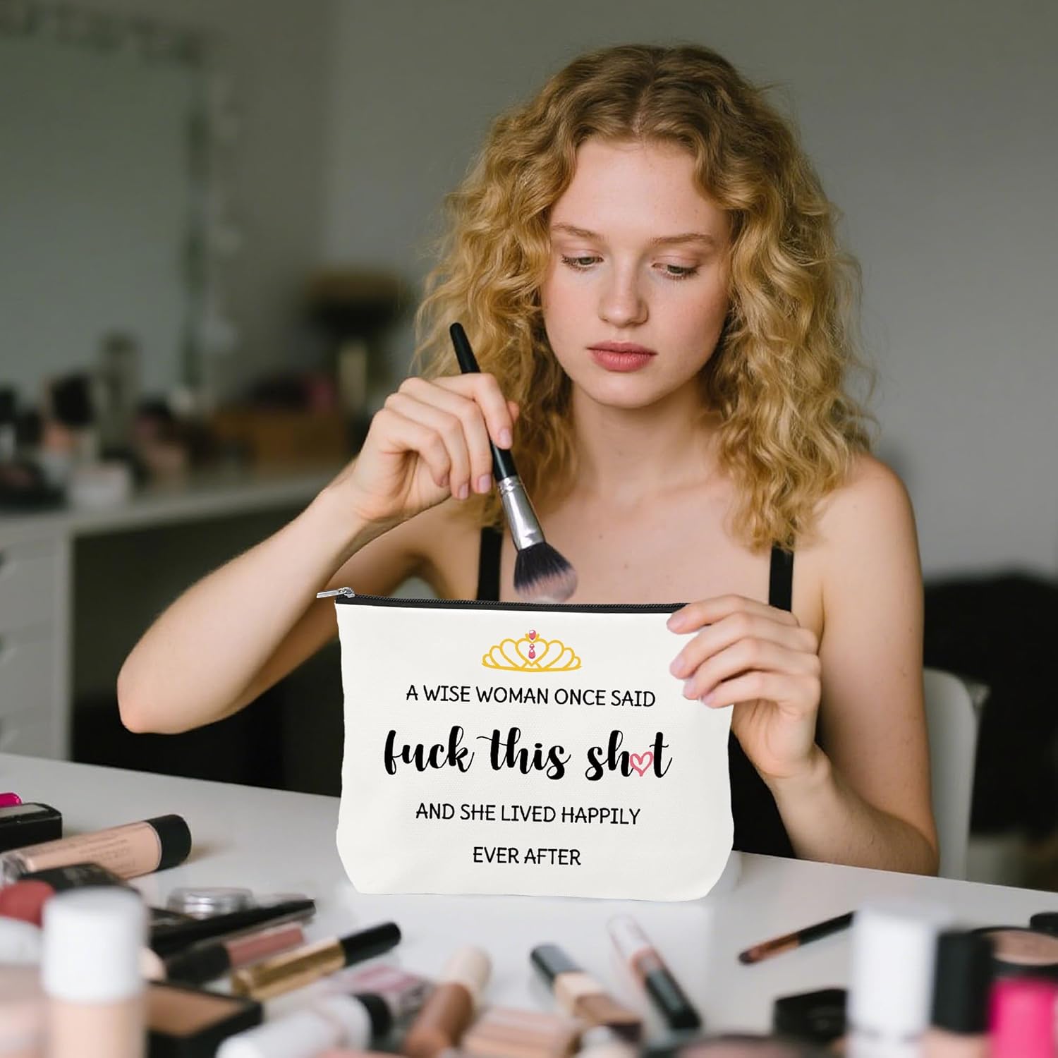 Retirement Gift for Woman - Birthday Gifts for Women Gag Funny Gifts for Friends Coworker Makeup Bag Cosmetic Bag Toiletry Bags Christmas Mothers Day Valentine's Day White Elephant Gift for Sister Her - Image 5