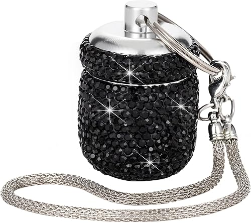 Bling Pastillero Pequeño Pastillero de Viaje a prueba de humedad Pastillero Portátil para Bolsa de Medicina con Llavero para acampar al aire libre y