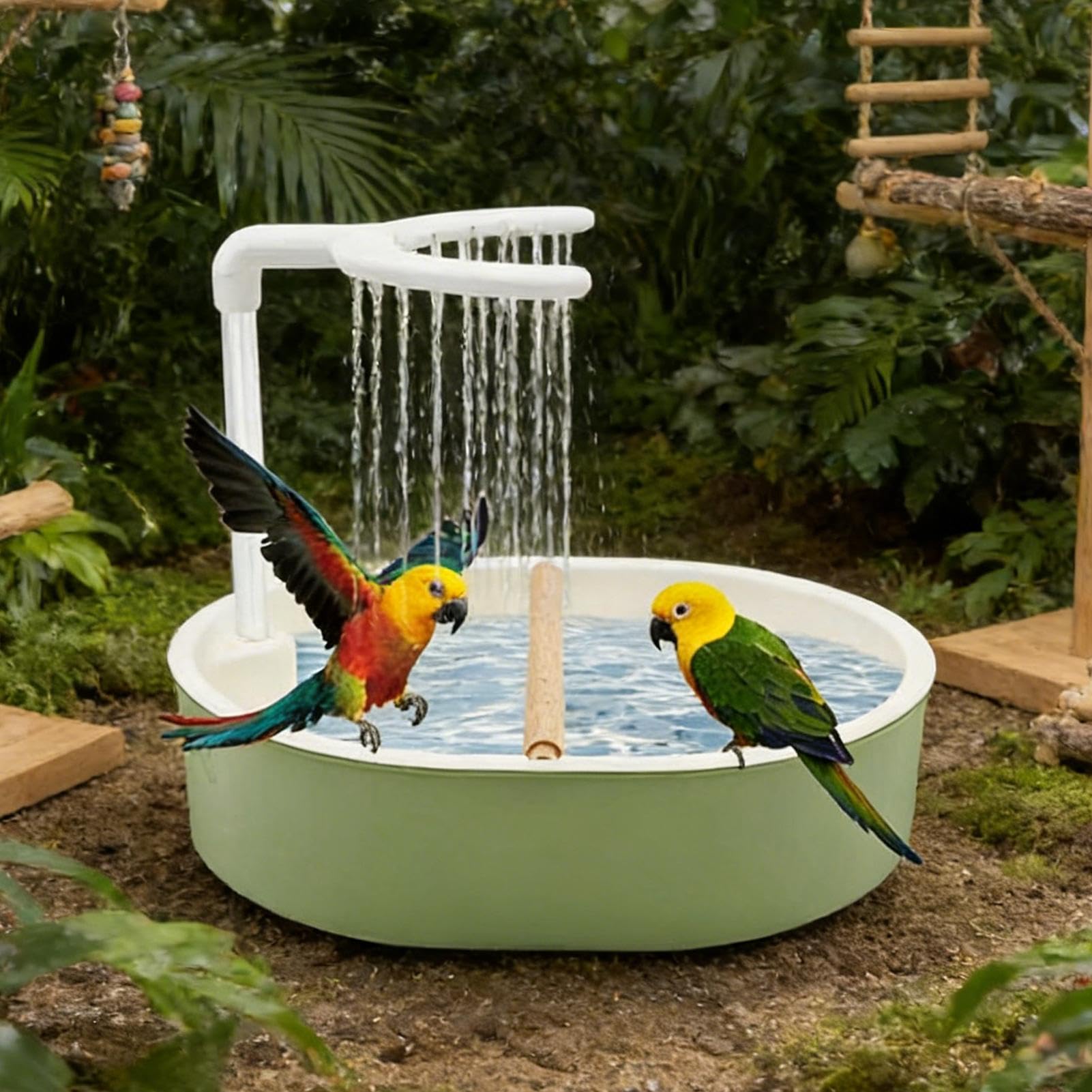 Bebedero para Jaula de Pájaro,Fuente Automática con Alimentación USB,Ducha para Periquitos, Cotilas, Agapornis, Cacatúa, Loros Grises Africanos - para Jaula Interior: Periquitos, Agapornis, Ninfas, Ca — view 8