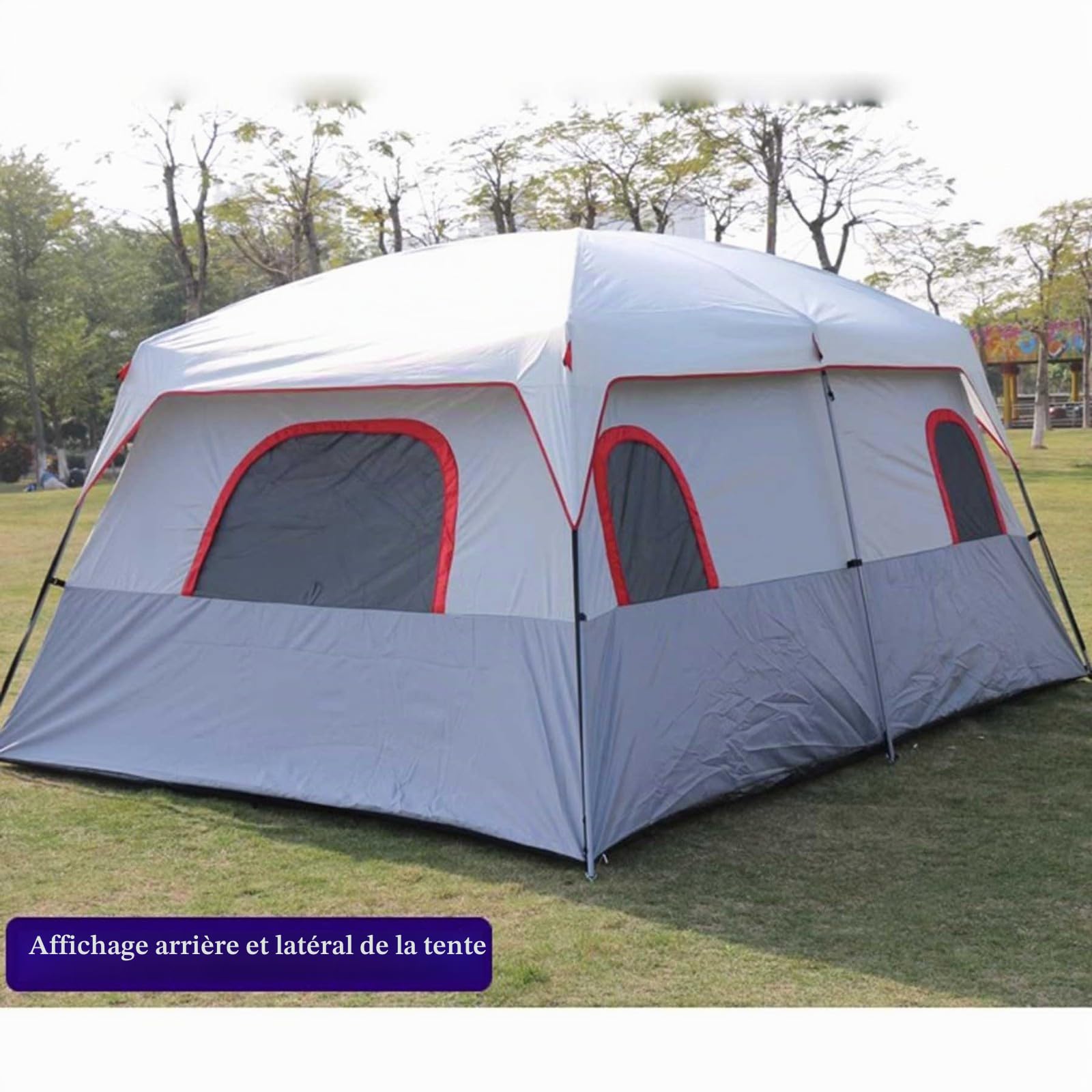 Tente de Camping pour 8 a 15 Personnes Tente Familiale avec 2 Chambres Grande Tente pour 15 Personnes Tente de Camping Imperméable avec Tapis de Sol Cousu 8~15