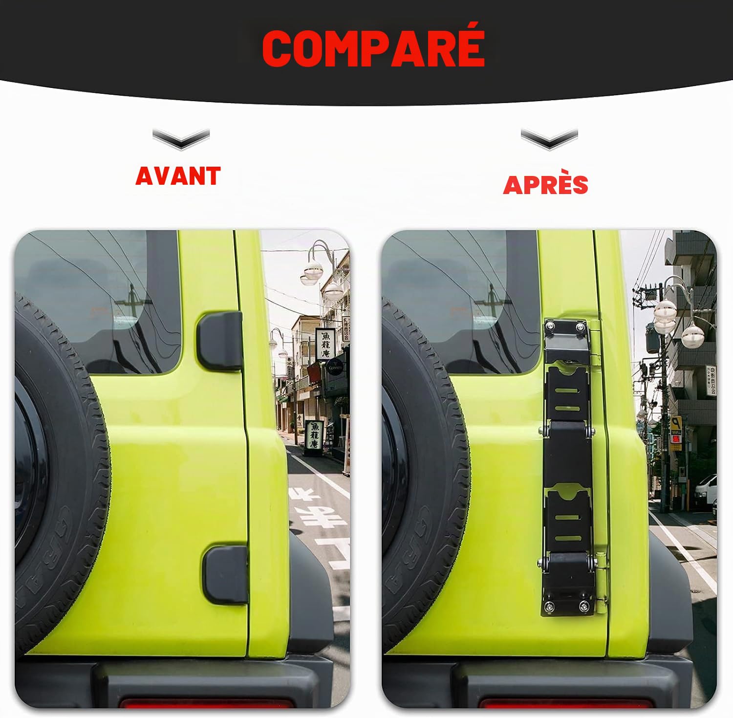 Archaic Échelle de hayon pour Suzuki Jimny Sierra JB64 JB74 2019-2024,Échelle de Queue échelle de Cross-Country pour Jimny,pédale d'escalade Pliable