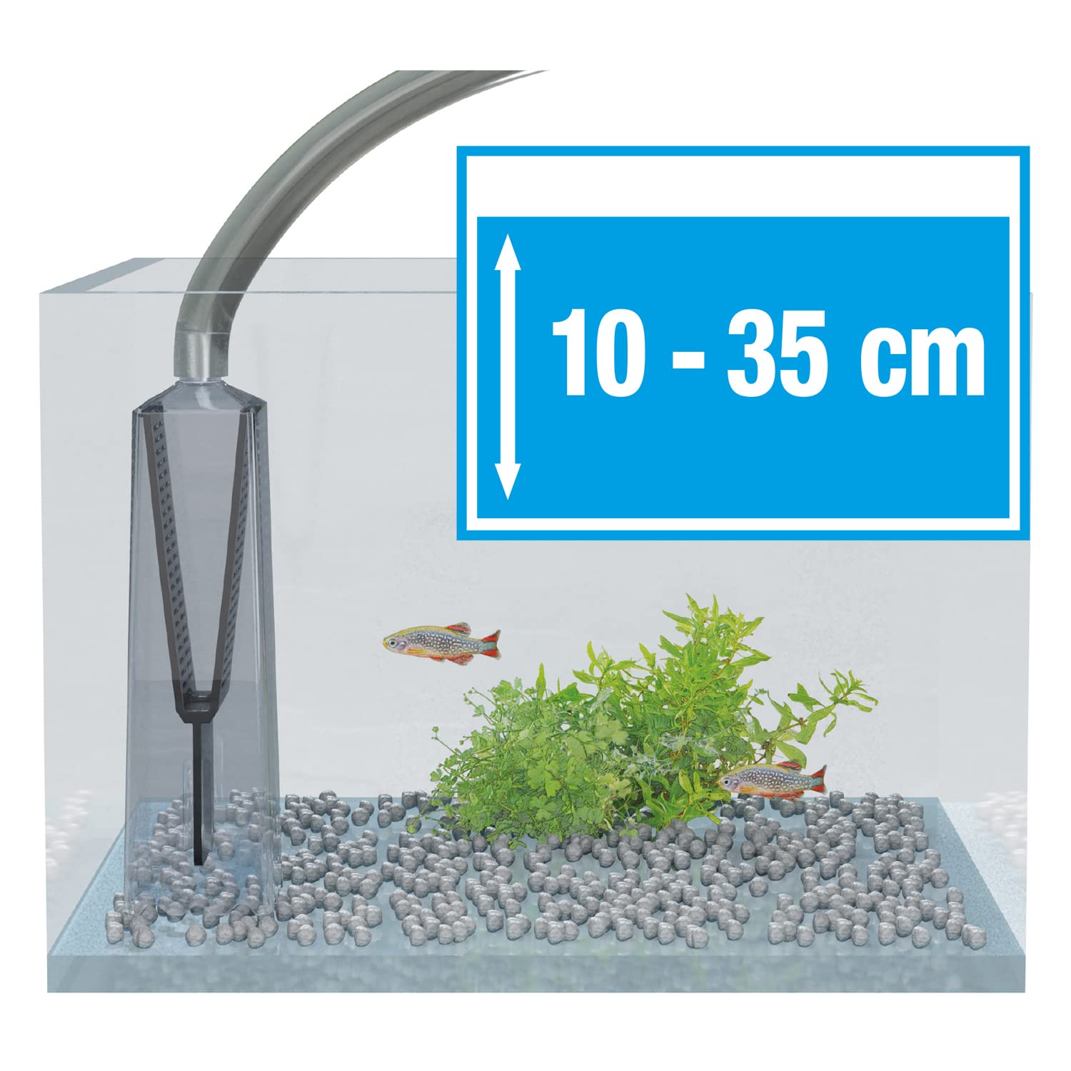JBL PROCLEAN AQUA EX 10-35, 6142500, Nettoyeur de fond, pour Aquariums de 10 - 35 cm de hauteur, Mulmglocke