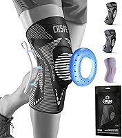 Vista 11 de Caspe 1 paquete de rodillera de compresión para mujeres y hombres – Soporte de alivio del dolor con almohadillas de gel para rótula