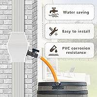 Vista 6 de Kit desviador de barril de lluvia – Sistema de recolección de agua de lluvia se adapta a bajante de 2 x 3 o 3 x 4 pulgadas con filtro y espita de PVC