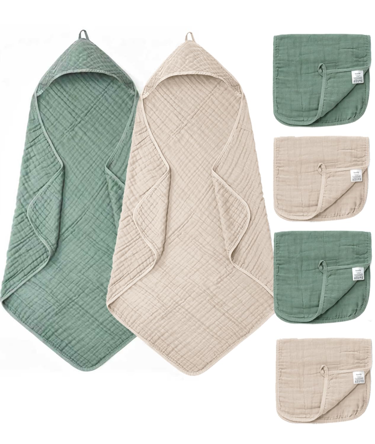 FAVERDIIY 6-Piece Baby Towels Set
