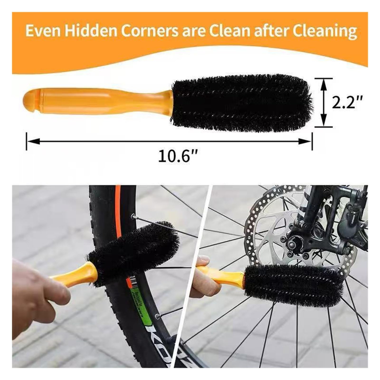 Portable for Bicycle & Motorcycle Chain Cleaner, No Removal Chain Scrubber Brush Tool Kit, Professional Maintenance for Road Bike MTB for Dirt Bike, Easy to Use(10PCS)