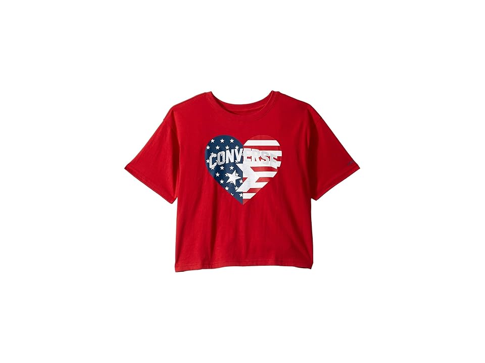 

Converse Kids Americana Heart Tee (Big Kids) (Enamel Red) Girl's Clothing