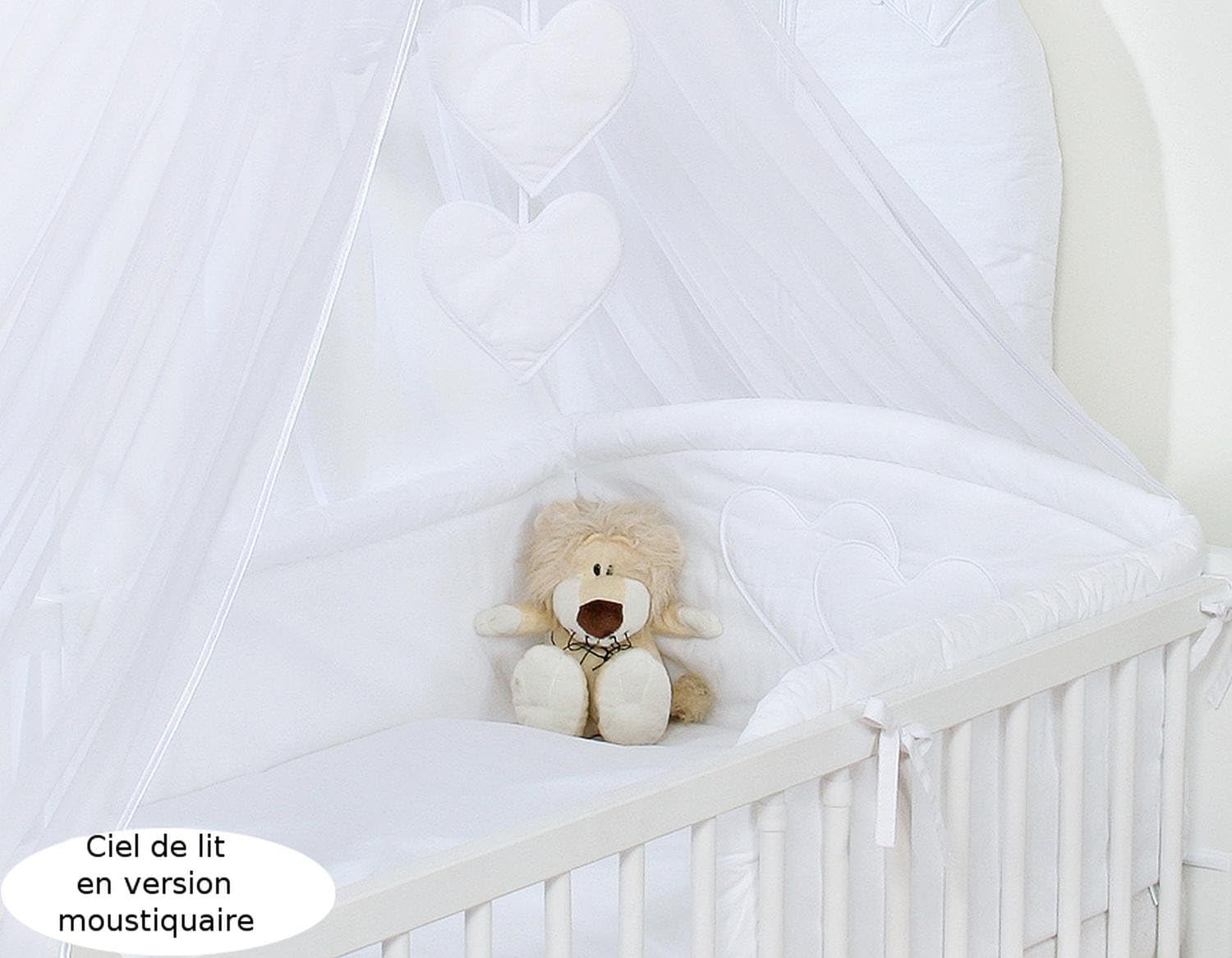 Crib Canopy Mesh White Large Heart