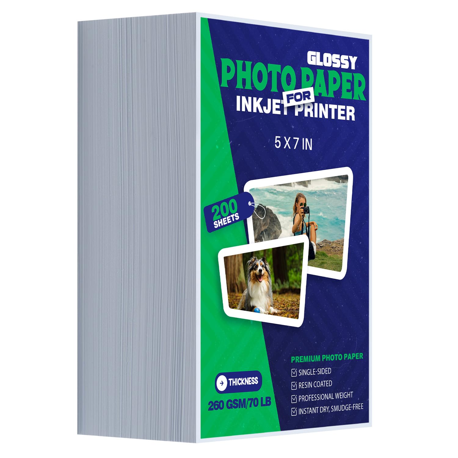 Magecubiku Inkjet Photo Paper 5x7 200 Sheets 260 gsm