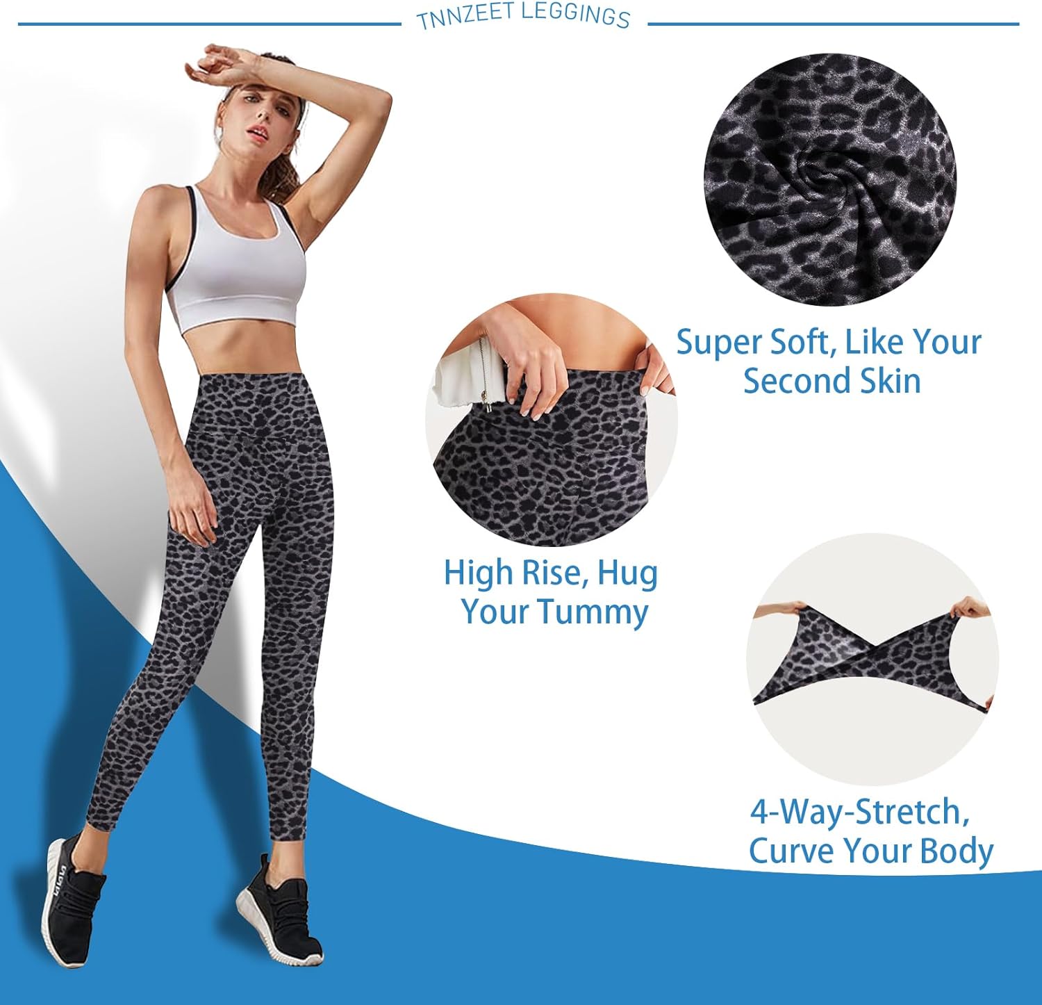 High Waisted Leggings for Women - No See Through Tummy Control Cycling Workout Yoga Pants with Pockets Reg & Plus - Image 3