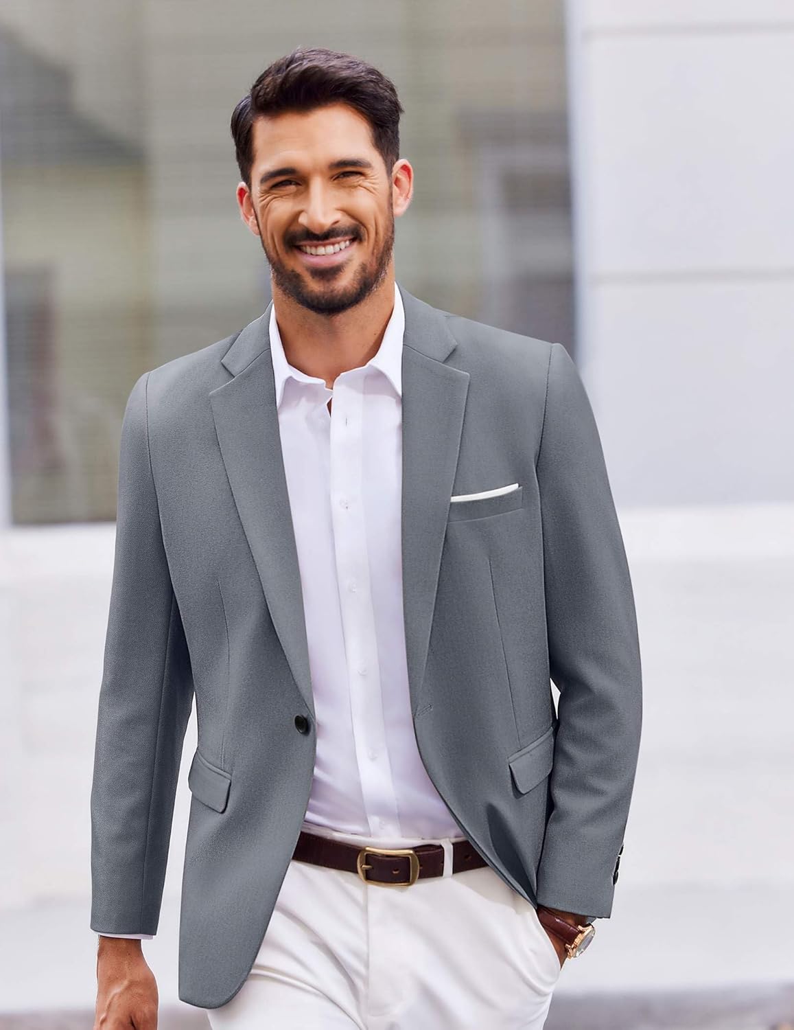 COOFANDY Men's Casual Blazer One Button Sport Coats Lightweight Suit Jacket - Image 2