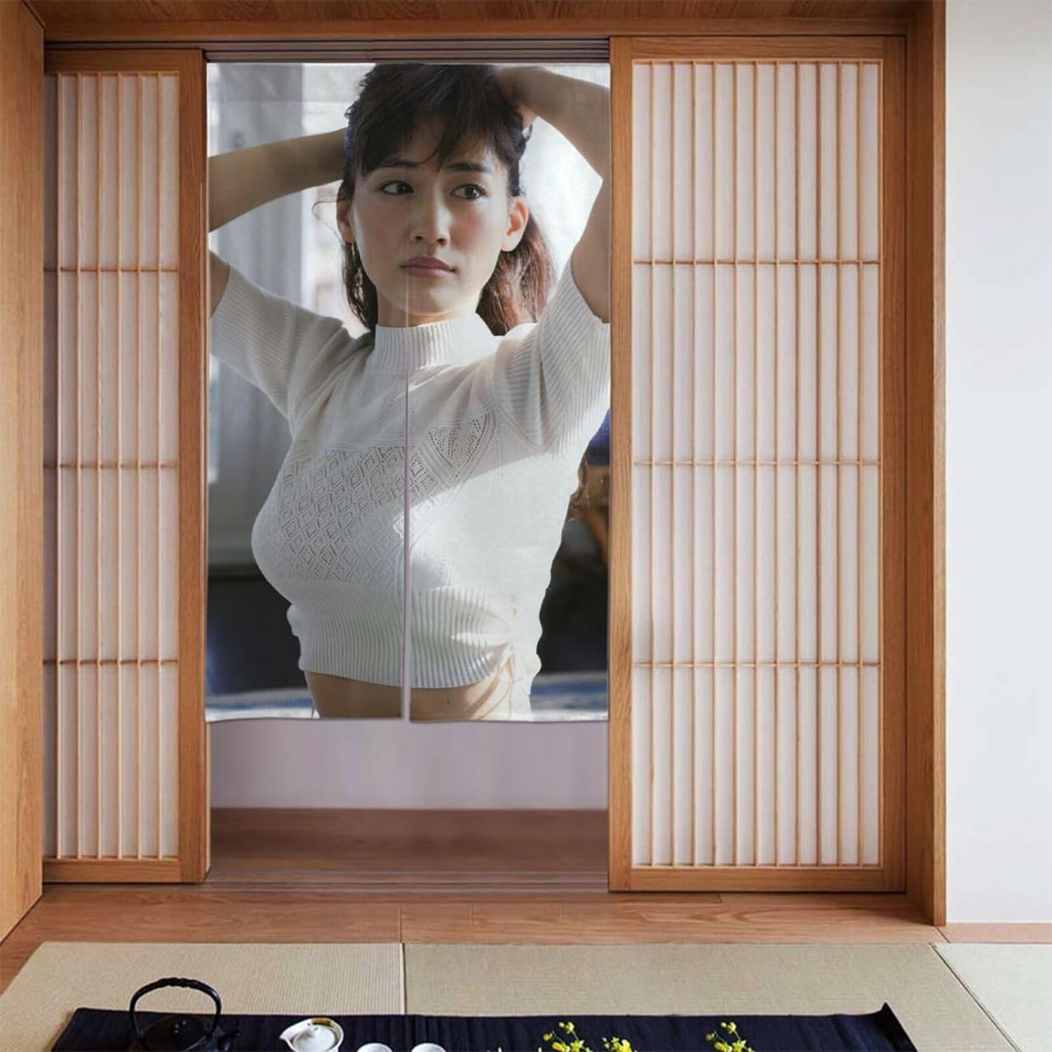 Amazon｜綾瀬はるかのれん 和風 おしゃれ 暖簾 目隠し 遮光