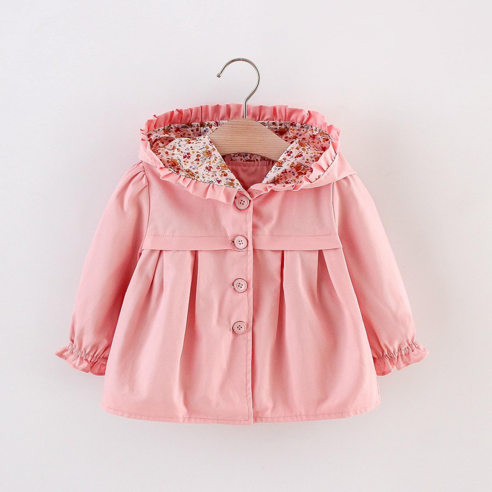 Vestes à capuche décontractées pour le printemps et l'automne 2025 - Manteau coupe-vent pour bébé fille - Manteaux d'hiver avec trous pour les pouces