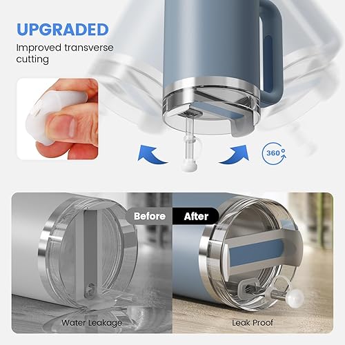 Miniatura 6 de 11 piezas para accesorios de copa Stanley, 2 botas de silicona para taza Stanley de 40 onzas, 6 tapones de silicona a prueba de derrames, 2 tapas de