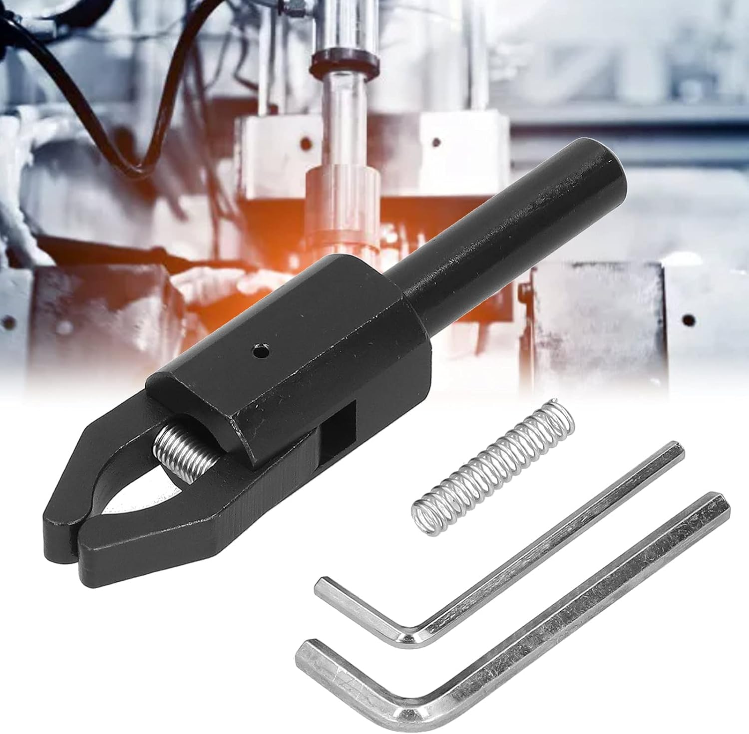 CNC Lathe Feeder Pull Clip, CNC Bar Puller, Lathe Straight Handle Pullers One Piece Jaw for Welding, Straight Handle Back Pull Extractor Tools for Machining 63mm(16mm)