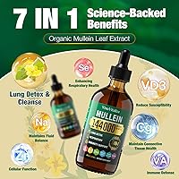 Vista 6 de Mullein Drops for Lungs,144000mg Mullein Leaf Extract for Lungs Cleanse & Respiratory Function Healthy Breathing Immune, Digestive System, Natural