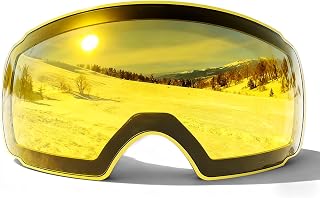 Innerking Interchangeable Ski Goggles, Magnetic Lens Snow Goggles, OTG Anti Fog Snowboard Goggles for Women Men Adult Youth