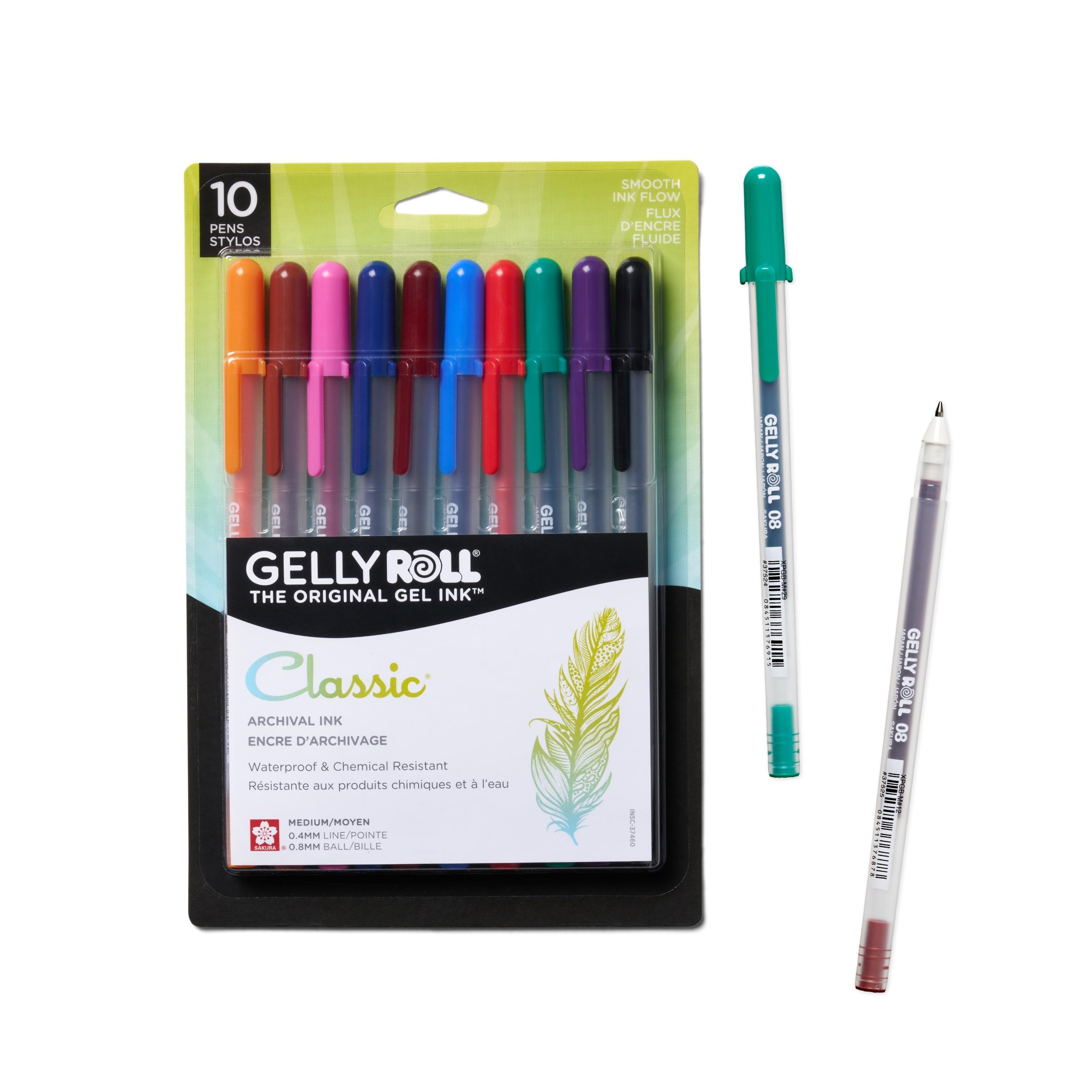 Gelly Roll Classic, Medium Pt, Multicolor, 10 PK 37460