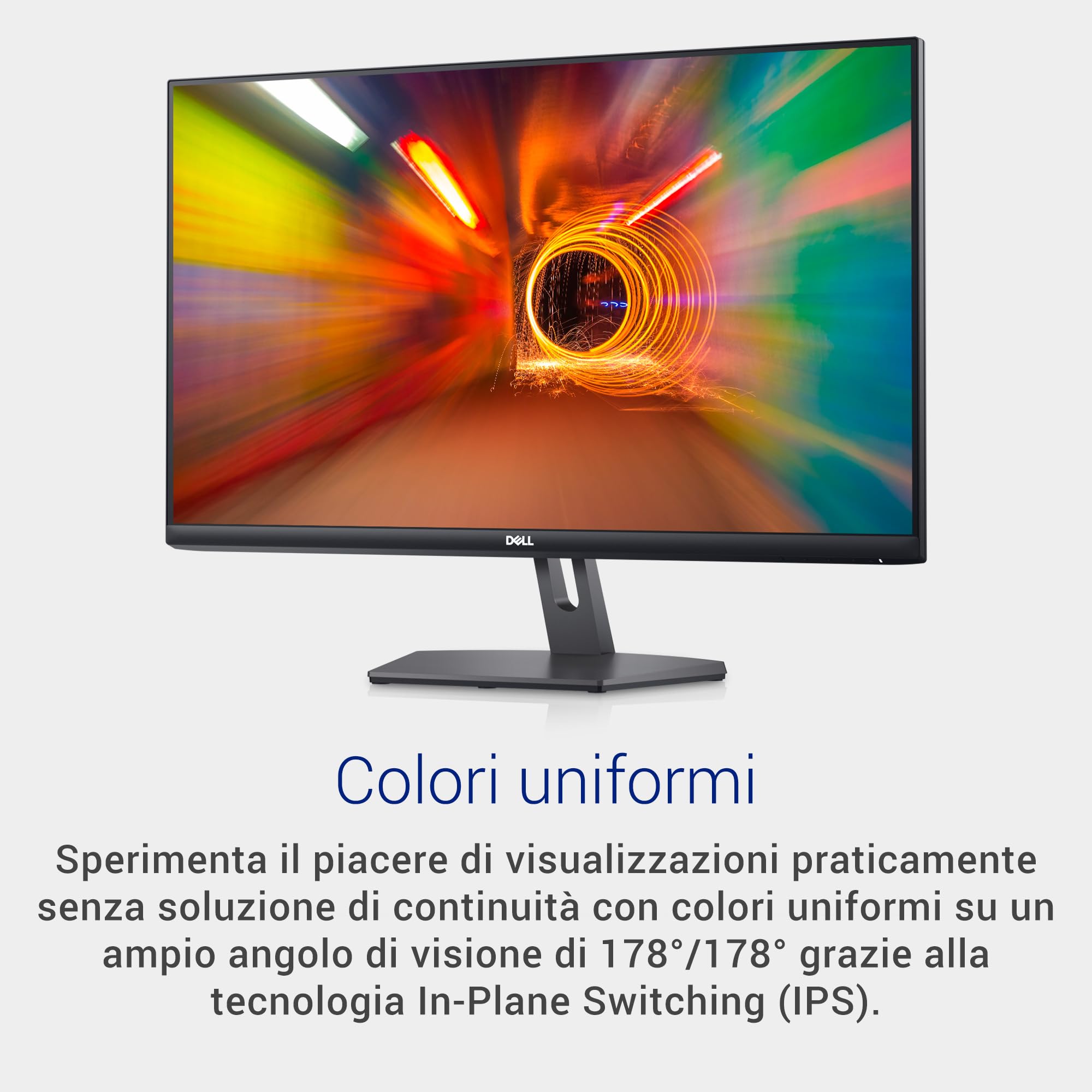 Dell S2721NX 27" Full HD (1920x1080) Monitor, 75Hz, IPS, 4ms, AMD FreeSync, Lunetta ultrasottile, 2x HDMI, 3 Anni di Garanzia, Nero