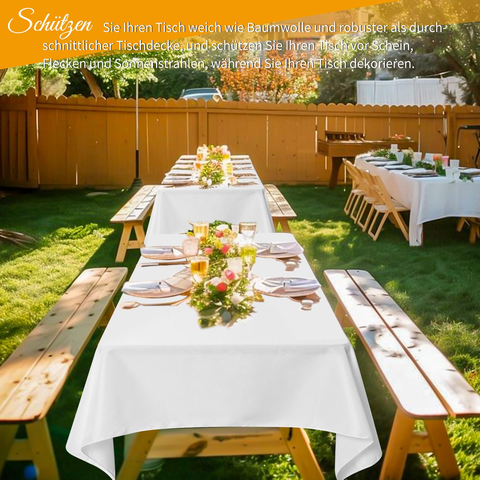 Pesonlook Paquete de 8 manteles de mesa de cerveza, color blanco, mantel universal para mesa de cerveza de 50 cm y 70 cm, mantel rectangular de poliéster lavable para fiestas al aire libre o banquetes