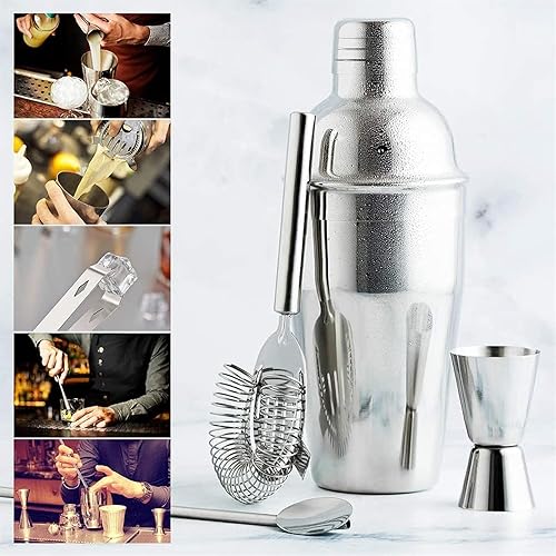 Miniatura 5 de Kit de barman prémium  Kit de camarero con soporte de madera, juego de herramientas de barra de 10 piezas, kit de cóctel, juego de coctelera de