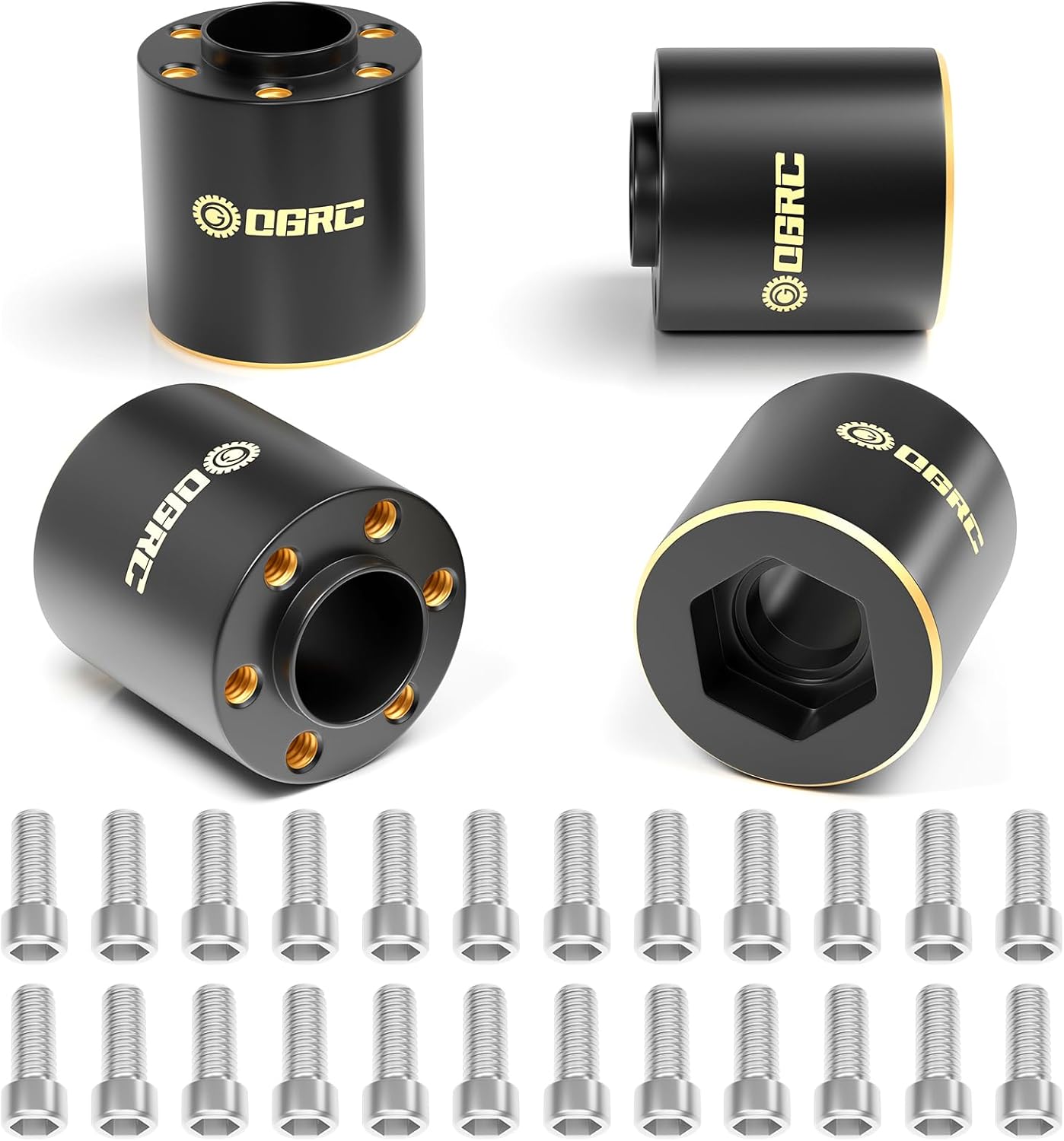 OGRC 1.9" Wheel Adapter 12mm Hex Hub Widen 6mm 9mm 15mm 22mm Brass Weights for SCX10 TRX4 GEN7 GEN8 1/10 RC Crawler (22mm)