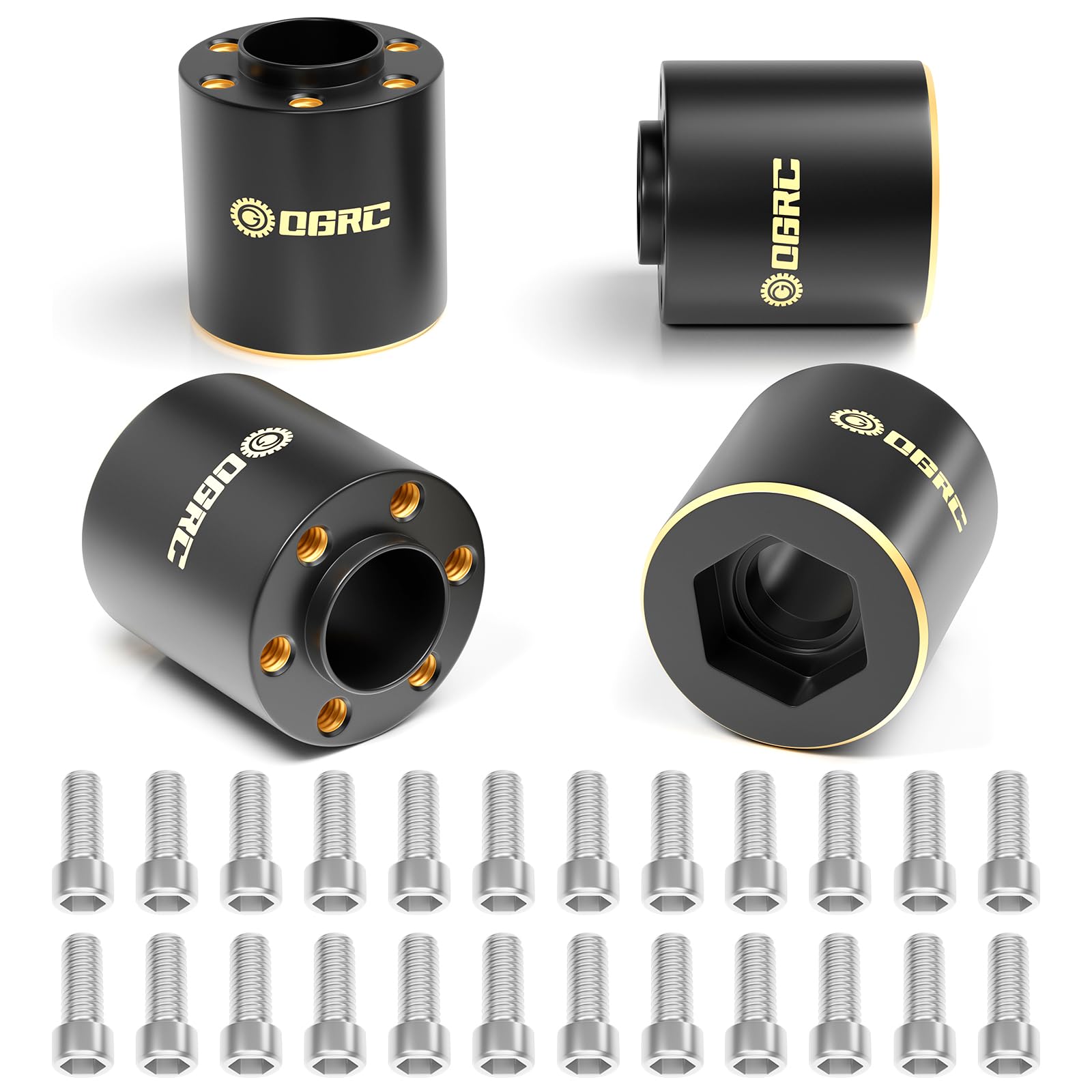 OGRC 1.9" Wheel Adapter 12mm Hex Hub Widen 6mm 9mm 15mm 22mm Brass Weights for SCX10 TRX4 GEN7 GEN8 1/10 RC Crawler (22mm)