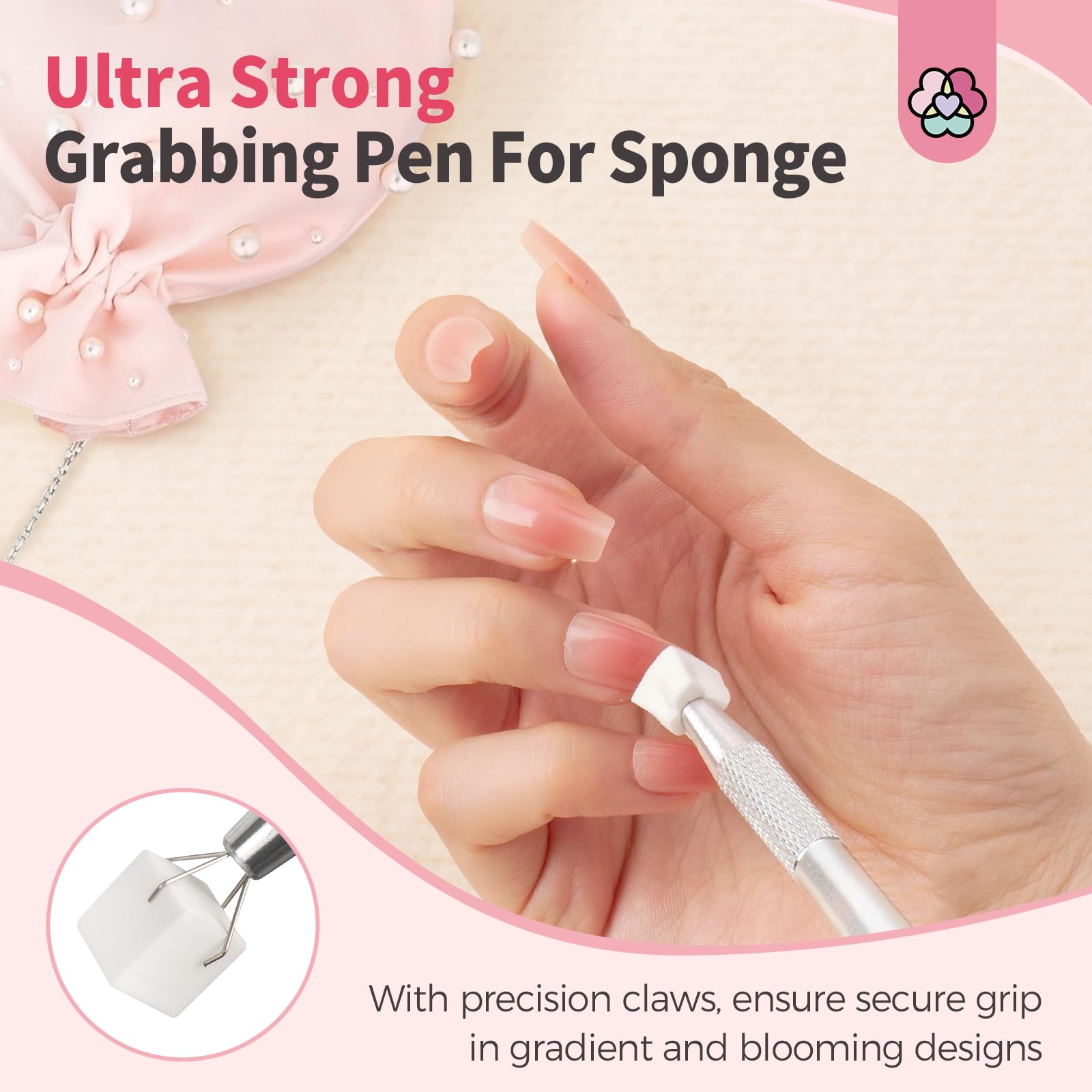 SAVILAND 100PCS Nail Sponges for Ombre: Nail Art Sponges with Grabbing Pen Ombre Nail Sponge Gradient Nail Tools Aura Nails Ombre Nail Brush Professional Accessories Supplies Home DIY Nail Art Salon - Image 4