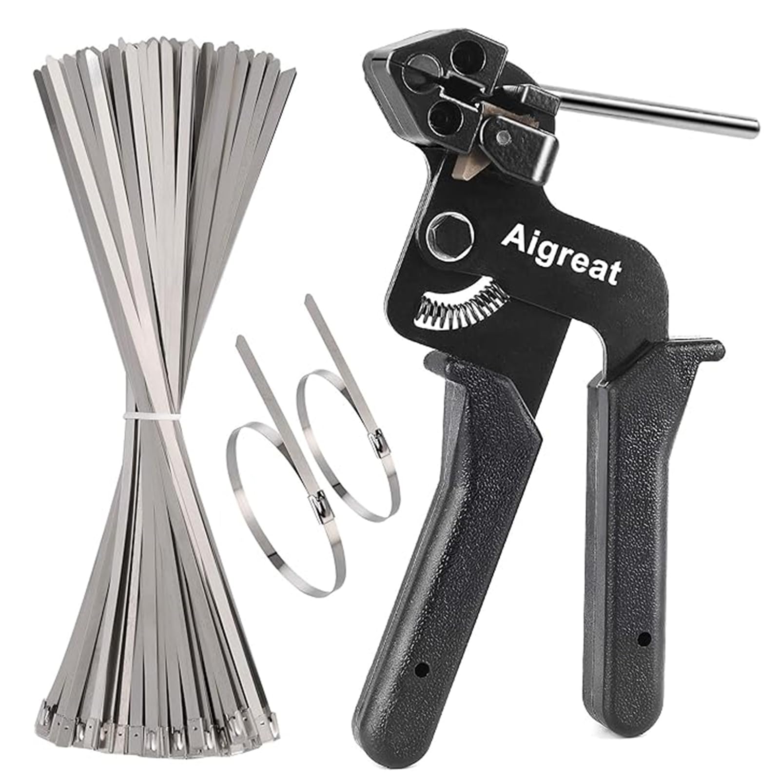 Fascette in acciaio inox e fascette stringicavo in metallo, strumento fascetta per fascette in acciaio inox con 200 cavi in acciaio inox da 4,6 x 270 mm