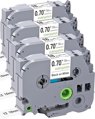 Miniatura 1 de YUANQIMM Paquete de 3 cintas Tze-231 de 0.472 in 0.47 laminadas blancas compatibles con Brother P Touch, cinta de etiquetas TZe TZe231 para cubo PT