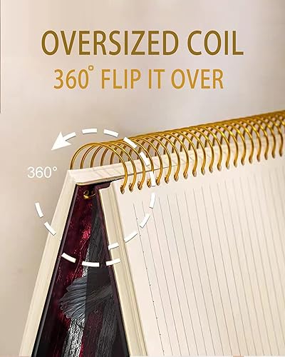 Vista 29 de iampanda Cuaderno con espiral, diseño floral, encuadernación fuerte de doble alambre con papel de primera calidad para niñas y mujeres, 60 hojas A5