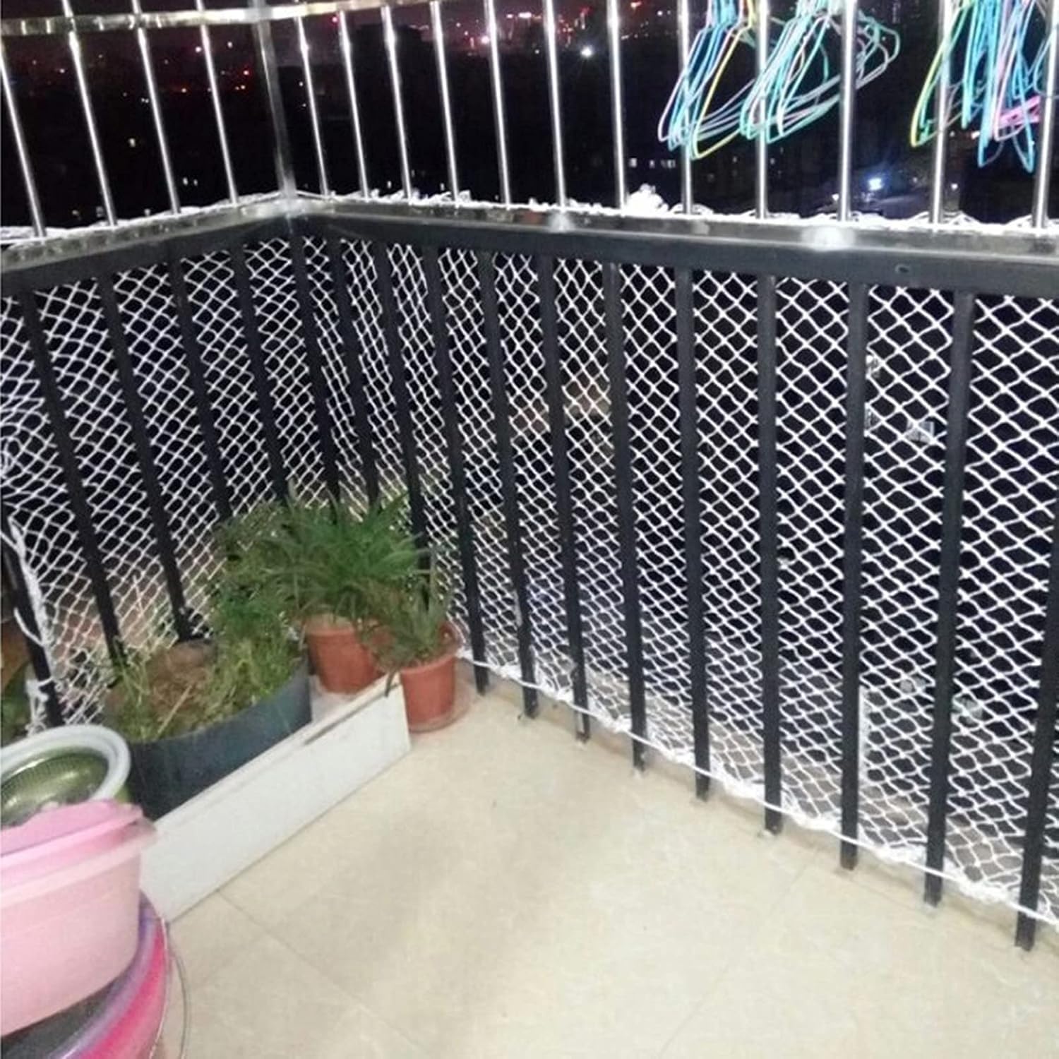 Kindersicherheitsnetz, Balkongeländerschutz, Nylonseil, sichere Gartendekoration, Treppensturzprävention(5cm Mesh,4x5m(13.1x16.4ft))
