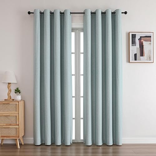 Airwill Cortinas opacas para sala de estar, cortinas de oscurecimiento de habitación, cortinas con aislamiento térmico y ojales, cortinas opacas de