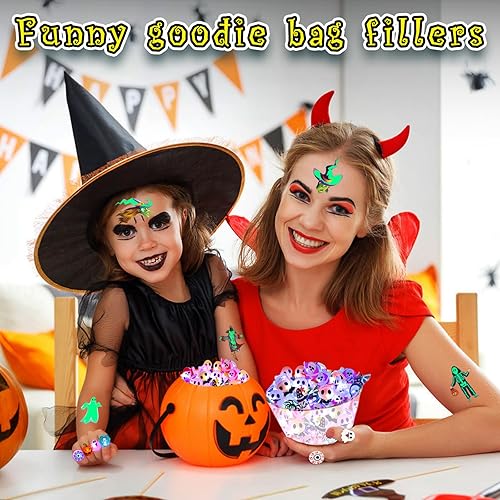 Miniatura 4 de 60 piezas de recuerdos de fiesta de Halloween para niños, anillos iluminados, juguetes a granel, golosinas de Halloween sin dulces, 50 anillos