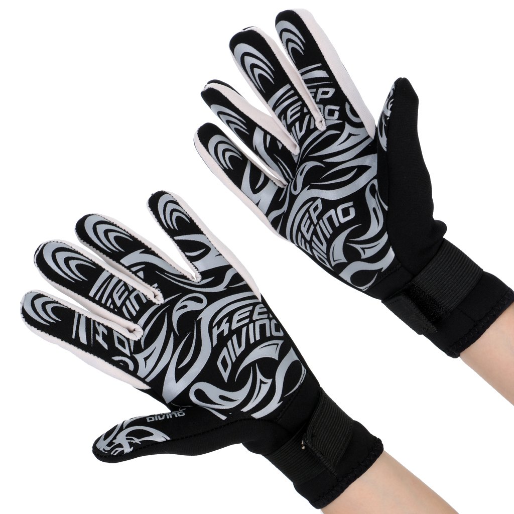 Tauchhandschuhe für Erwachsene, 3 mm, Neopren, bedruckt, rutschfest, Größe M, 1 Paar
