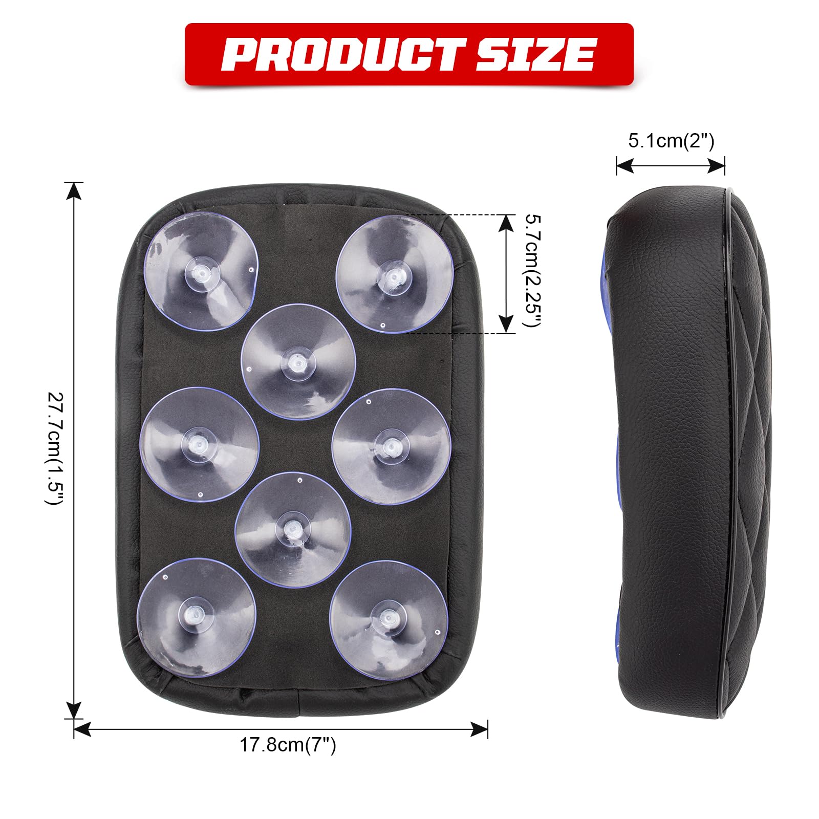 Sellino per passeggero moto, cuscino posteriore per moto, cuscino posteriore con 8 ventose compatibile con Harley Sportster XL 883 1200 Dyna per Softail Touring Cruiser Chopper Custom