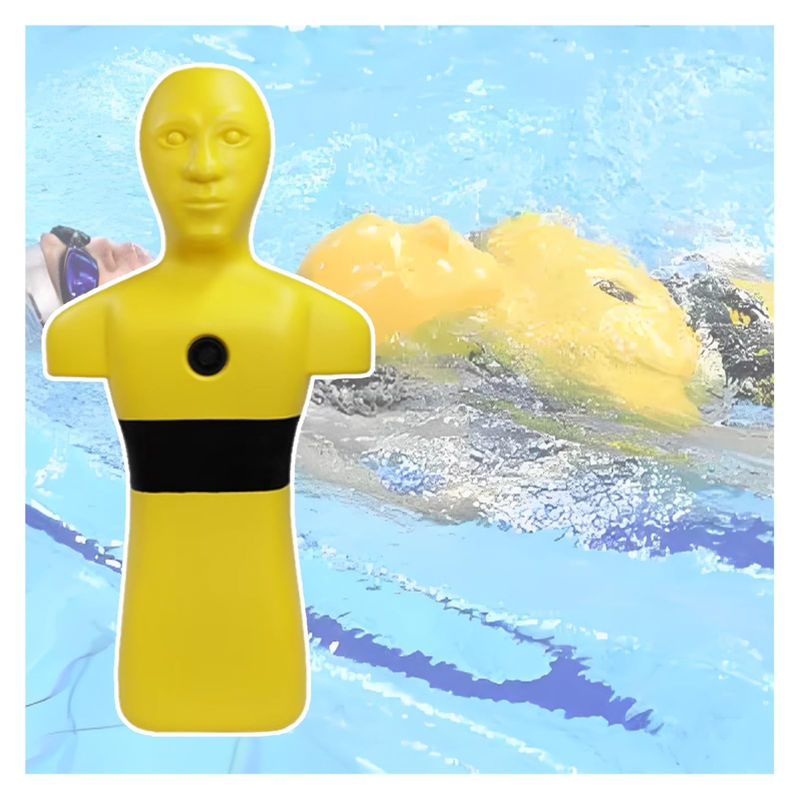 MZZKFC Pool Water Rescue Training Dummy, Orange Yellow Drowning Prevention Teaching Tools, 100cm Fire Training Drill Dummys 2 Pack for School/Community/Sports Stadiums(Yellow,1 Pack)