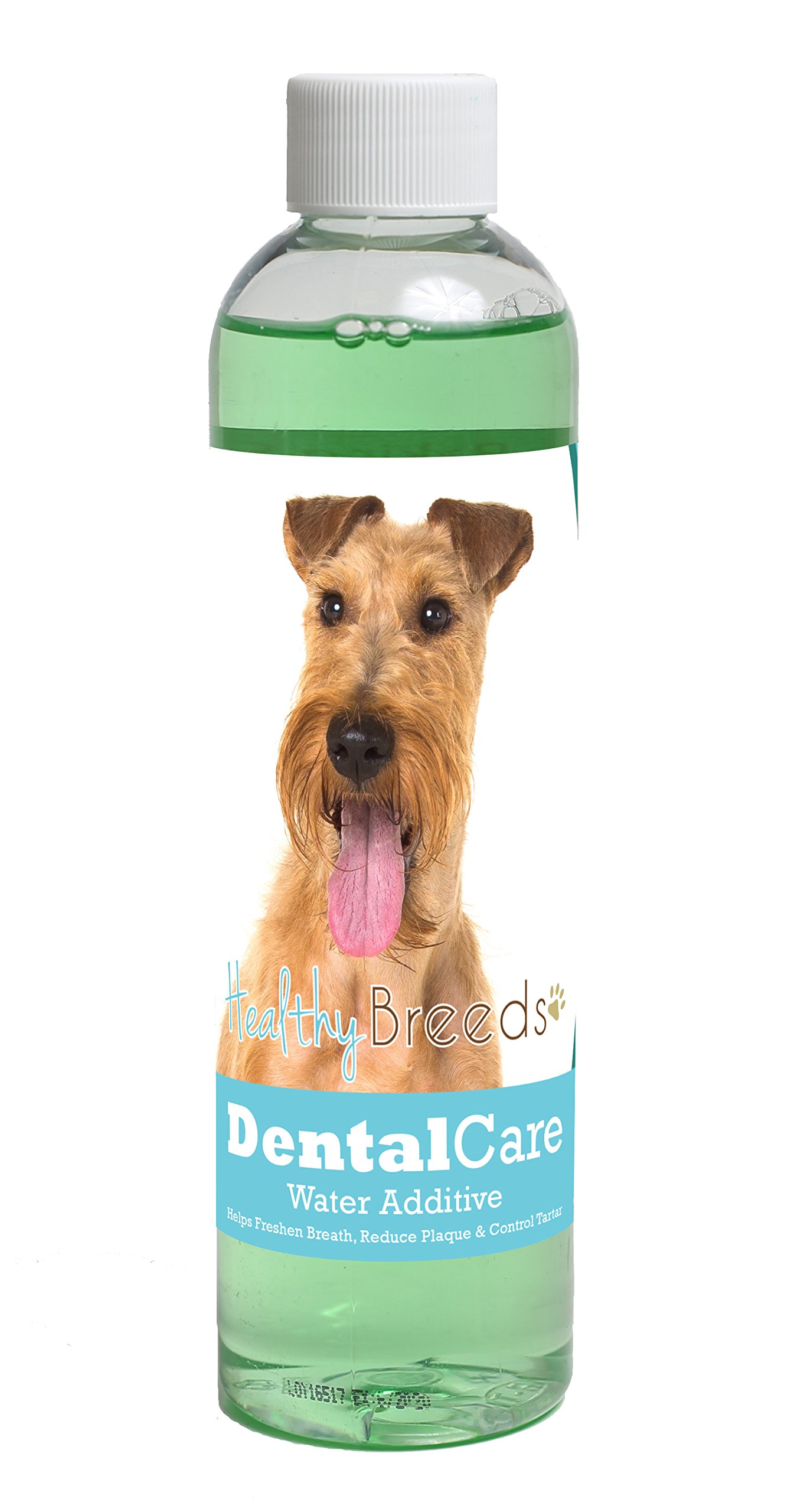 Healthy Breeds Dog Dental Care Water Additive for Irish Terrier - Helps Freshen Breath, Reduce Plaque &amp; Control Tartar - Mint Flavor - 8 oz