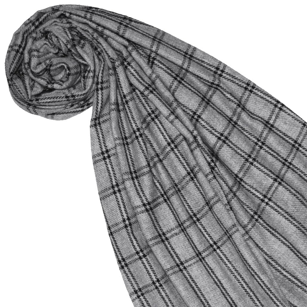Lorenzo Cana Sciarpa da uomo 100% cashmere soffice leggero sciarpa cashmere tessuto cashmere pashmina fibra naturale grigio nero nero 7870111