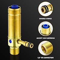 Vista 4 de Válvula áspera con conjunto de drenaje, compatible con grifo de fregadero de lavandería generalizado Moen, conexiones IPS de 1/2 pulgada