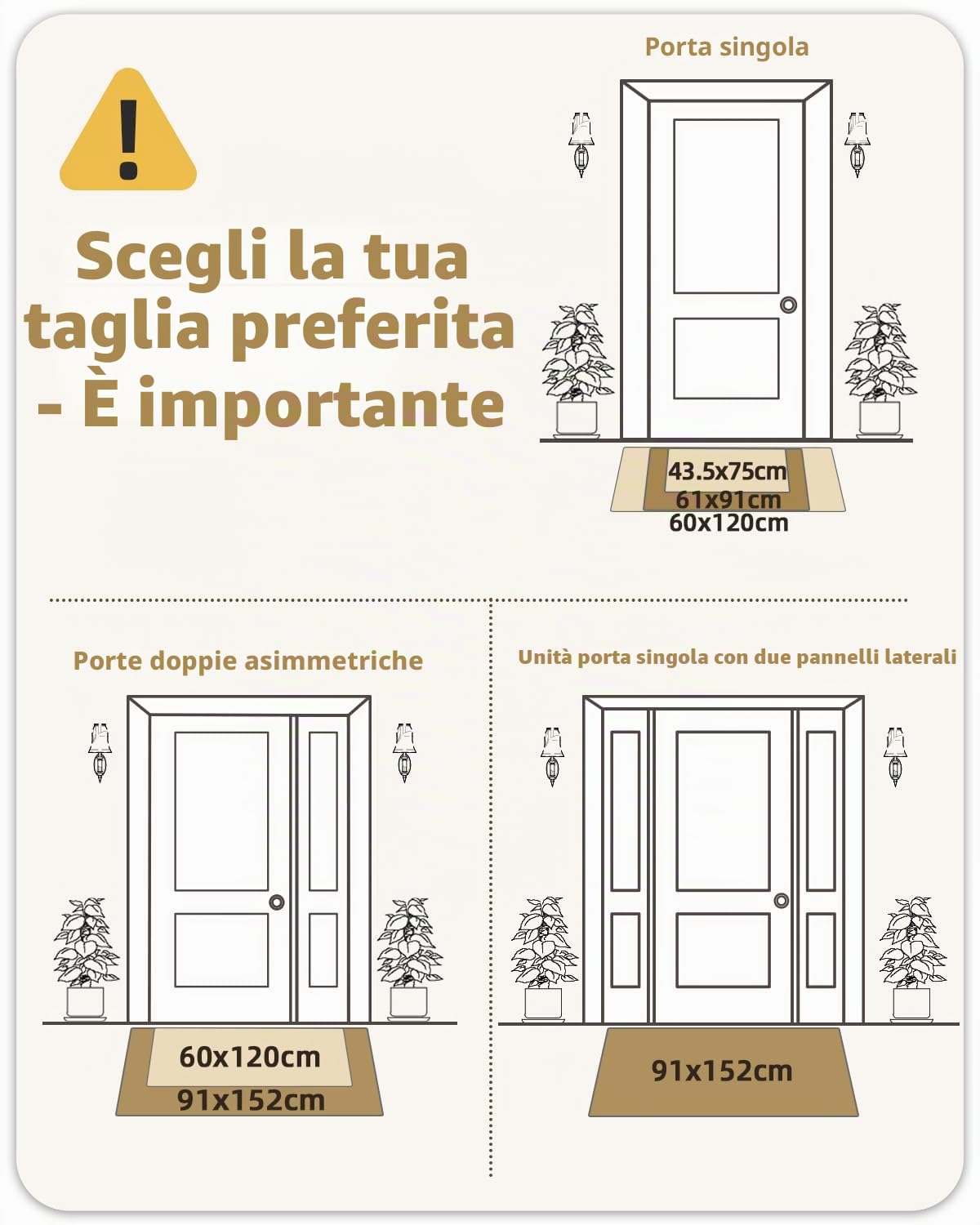 COLOR&GEOMETRY Zerbino Ingresso Interno 60 x 120 cm, Tappeto Ingresso Grande Antiscivolo Assorbente, Tappeto Porta Ingresso Lavabile, Grigio Scuro