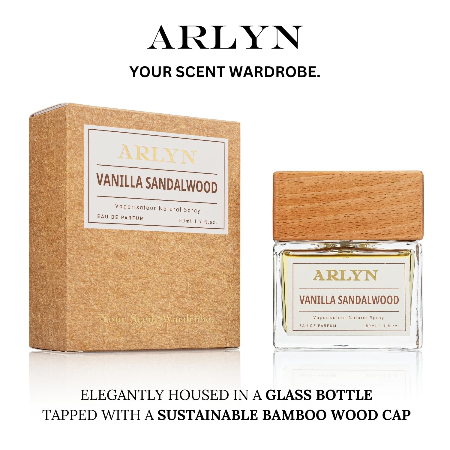 ARLYN Vanilla Sandalwood Eau De Parfum Inspired by Amo.ua.ge Guid.a.nce, Long-Lasting Perfume for Men and Women, Vegan & Eco-Conscious with Clean Ingredients, Pear, Rose, Saffron - 50ml / 1.7 oz - Image 7