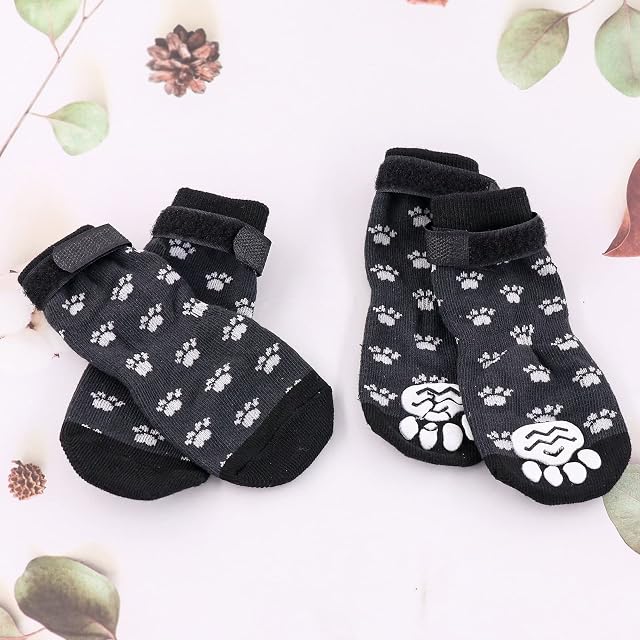 Foto 6 de 7 de Monlida Calcetines Antideslizantes para Perros con Protectores de Patas,Calcetines Antideslizantes de Doble…